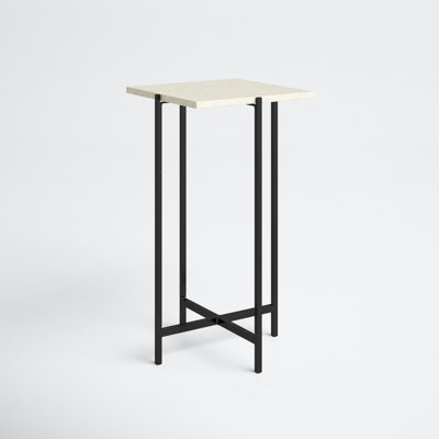 Lia 12" Genuine Marble End Table