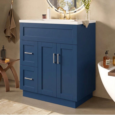 30" Single Bathroom Vanity, Resin Sink,Traditional, Bathroom