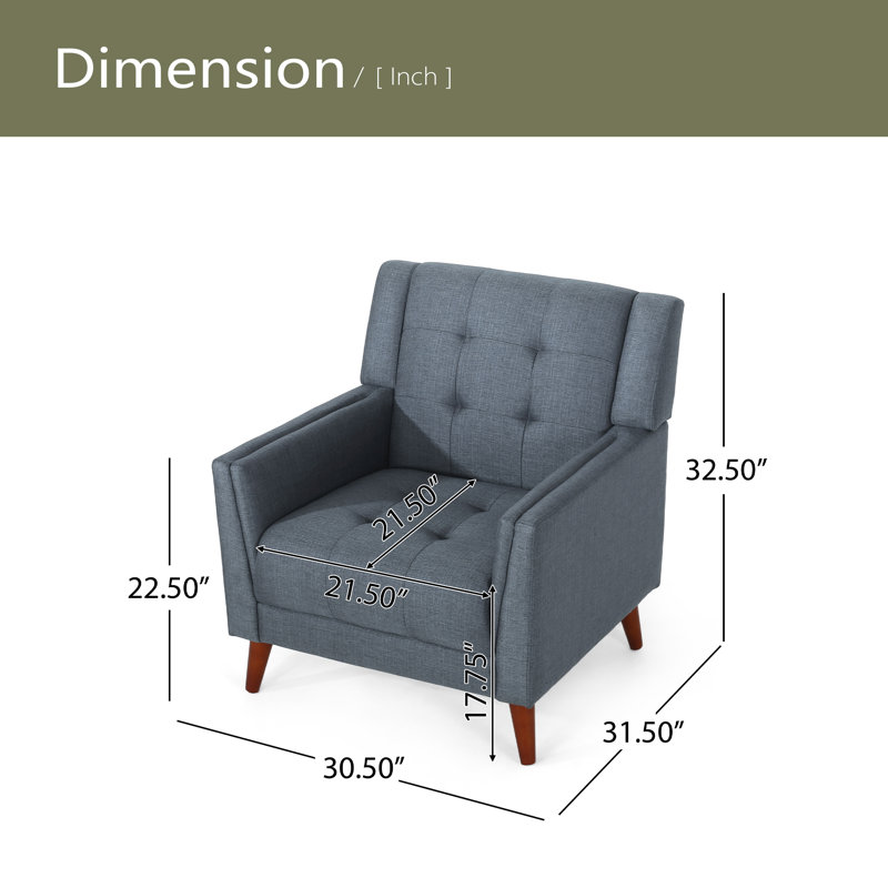 Fauteuil rembourré, Gris foncé