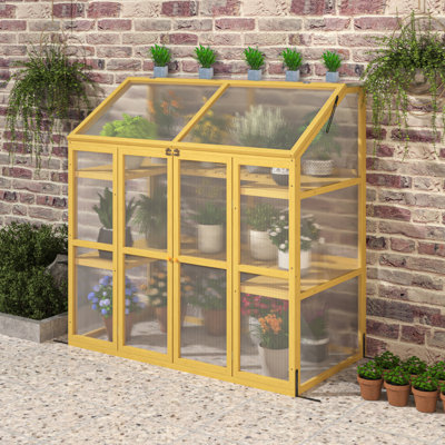 Greenhouse, Wooden Greenhouse Polycarbonate Garden Shed For Plants,Wooden Garden Greenhouse,Greenhouse Wooden Cold Frame Greenhouse,Keep Plant Warm Enough
