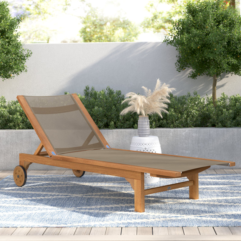 Trakas Montauk Teak Outdoor Reclining Sunlounger, Taupe