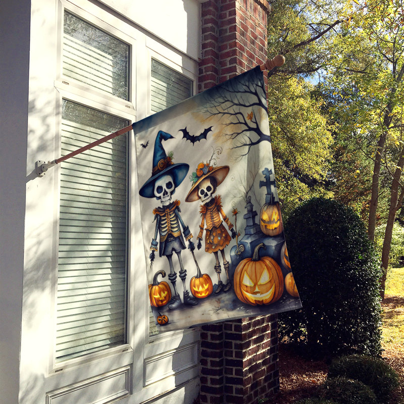 Drapeau de la maison d'Halloween de Calacas Skeletons Spooky