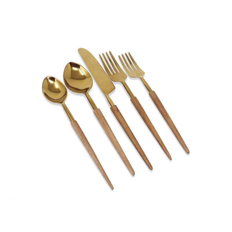 Ensemble de couverts en acier inoxydable Latitude Run® Kristene - Service pour 4, Or