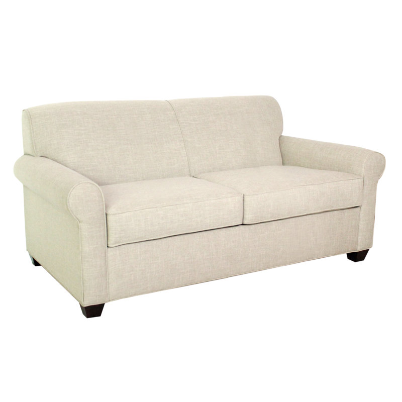 Finn 75" Rolled Arm Sofa Bed, Cafelle, Fluff Lapis, Hybrid