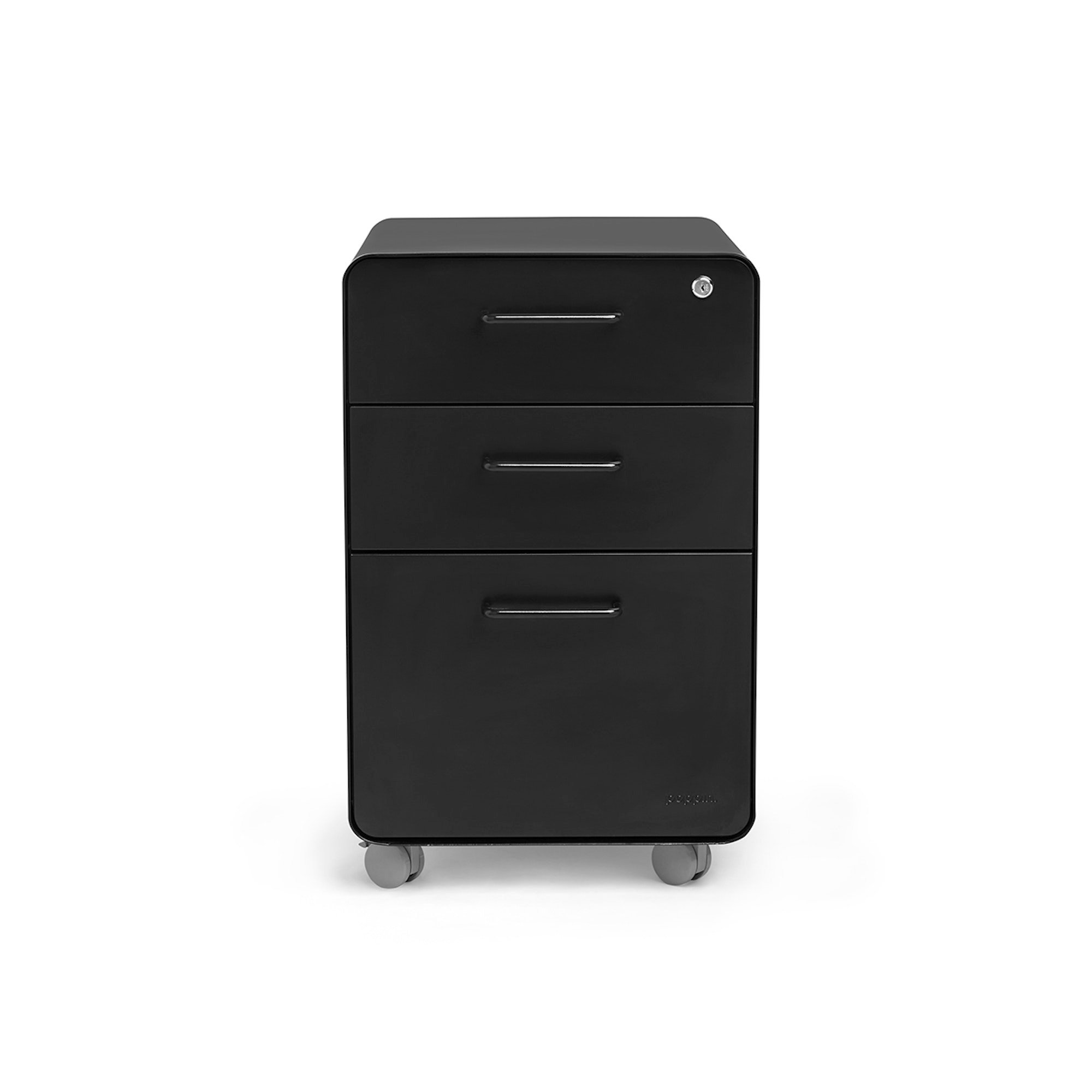 Stow 3 - Drawer Vertical File Cabinet, With Caster, Black