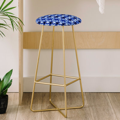 Tabouret de bar 31 po wagner campelo shibori tribal indigo