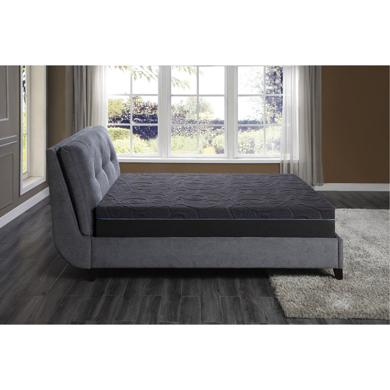 Matelas pour grand lit gris foncé, mousse viscoélastique imprégnée de gel de 11 po, ressorts ensachés pour un sommeil serein, matelas pour lit de confort moyen de 11 po, mousse, gris, qualité de promotion