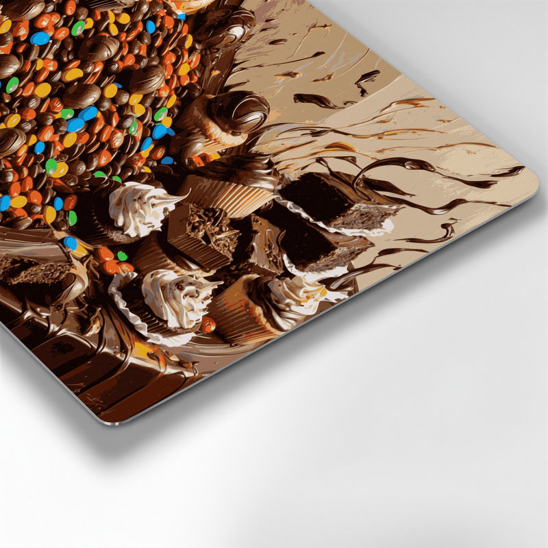 Desserts MandMs, art mural en métal brun, H 11 po x l 14 po
