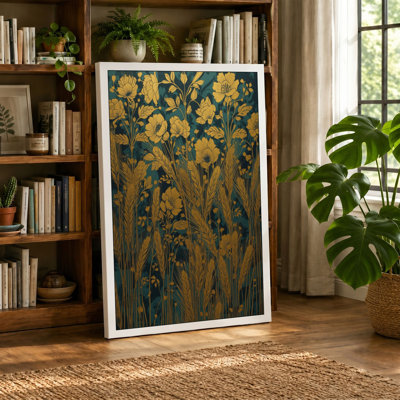 Golden Wildflowers Botanical - Wrapped Canvas