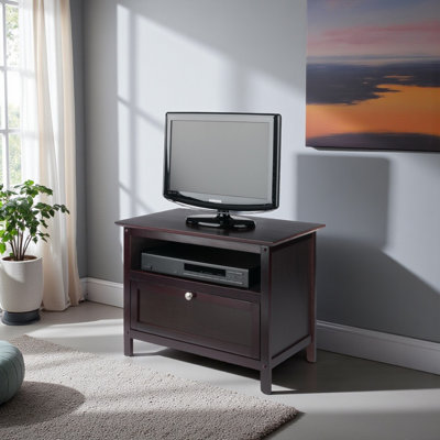 Meuble télé et média Wesley au fini noir espresso, l 24,76 po x P 14,82 po x H 18,74 po