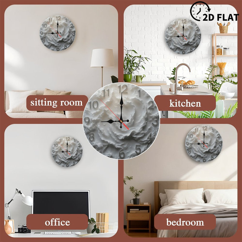 Horloge murale blanche avec chiffres en relief