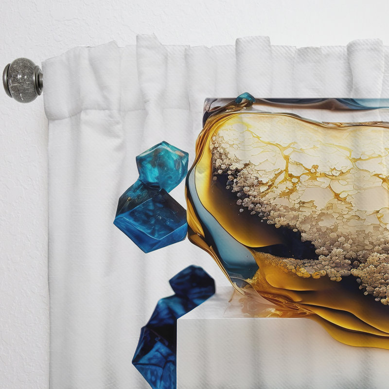 Phoebe - Abstract Geode Modern Shape - Modern Velvet Curtain - Room Darkening - 1 panel, 52" W x 108" L