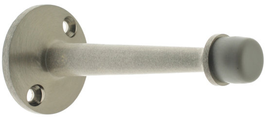 Solid Brass Baseboard Stop, Satin Nickel