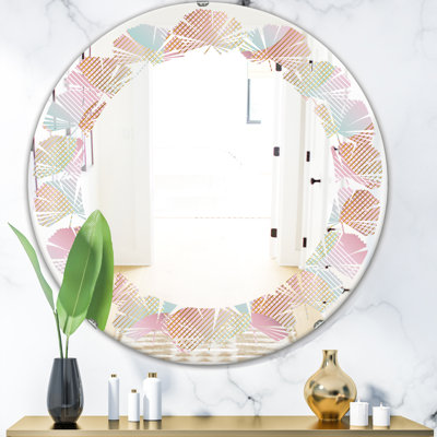 Miroir mural sans cadre à motif abstrait VII Leaves Cottage Americana