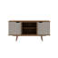 Hampton 53.54" Mid-Century Modern 4-Shelf TV Stand for TVs up to 46" in Off White and Maple Cream-574445803