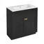 Ensemble de meuble-lavabo avec lavabo en céramique et portes à fermeture en douceur-318523192