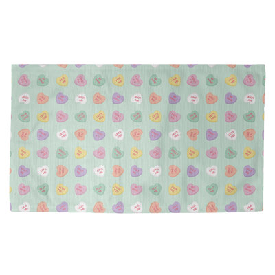 Tapis vert/mauve/jaune fait main