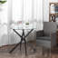 Glass Top Cross Legs End Table