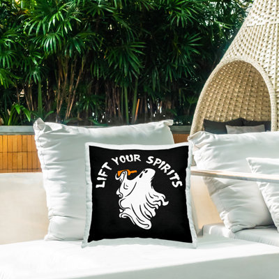 Conception de coussin d'extérieur imprimé Lift Your Spirits Ghost par Jedco Brands, Inc.