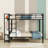 Full Over Full Metal Bunk Bed With Shelves And LED Lights Ladder-1598176051