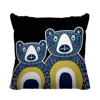 Berney Cute Woodland Bear Indoor Throw Pillow
