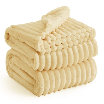 Jeté de lit en flanelle pour fille, couverture douce et confortable 300 g / m² pour dortoir et décoration intérieure, gelato abricot, cadeau toutes saisons