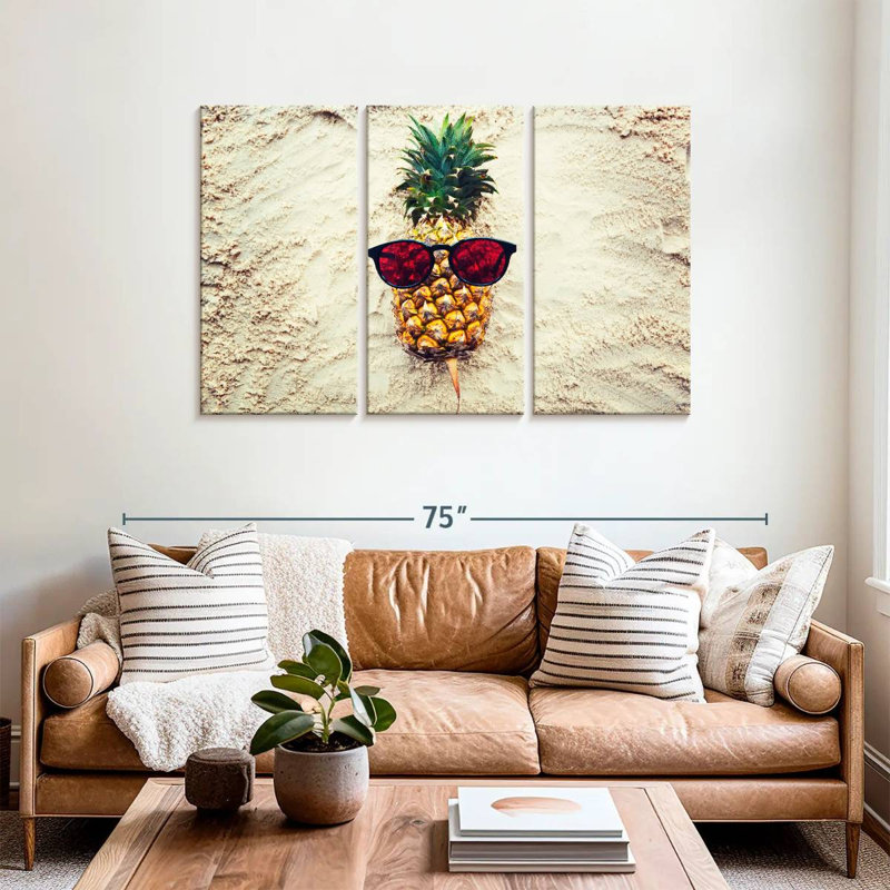 Yarlin Cool Sandy Pineapple, 36" H x 57" W