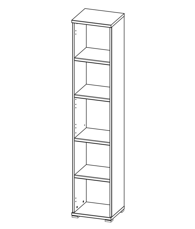 Vision 190cm H x 40cm W Bookcase