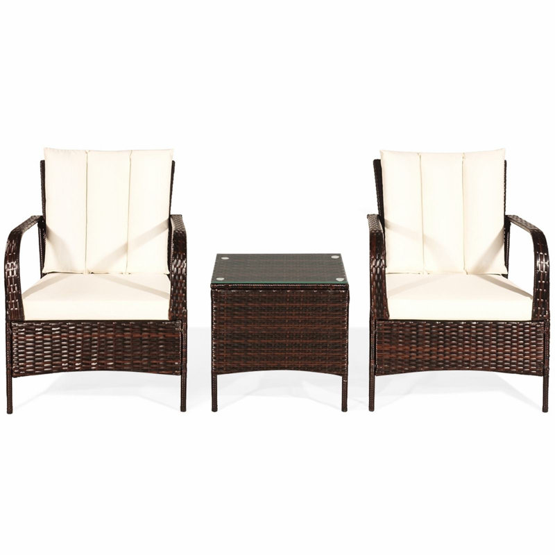 Bryer 2 - Person Patio Conversation Set with Cushions, White