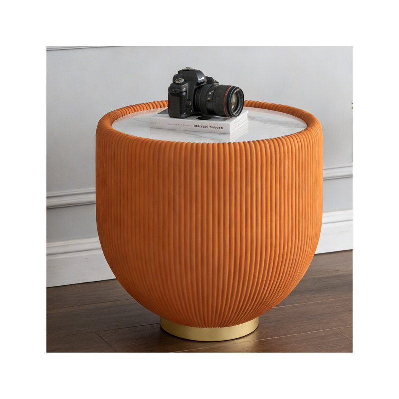 Table d'appoint, Or, marbre, orange