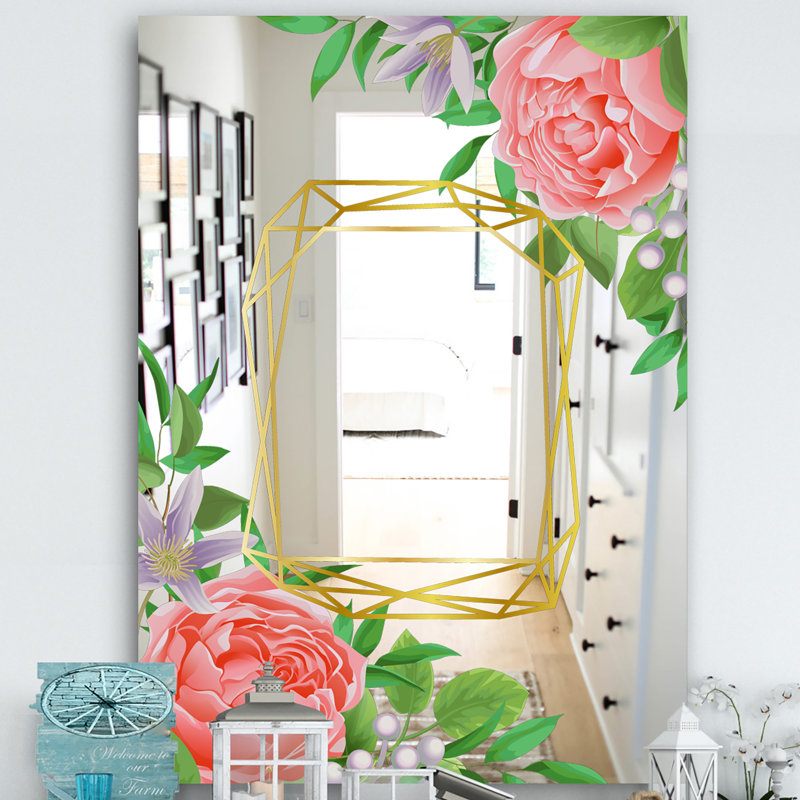 Glass Frame Mirror, 39.4" H x 29.5" W