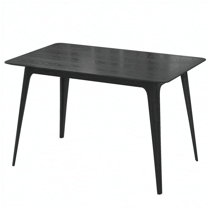 Dining Table Solid Wood Legs, Black, Black