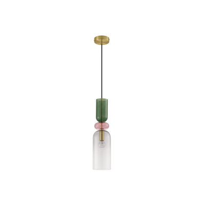 Sandy Gold Metal Glossy Dark Green, Blue Grey Pink, Glossy Light Green, Orange & Light Grey Glass LED E14 3x5 Watt 230 Volt IP20 Bulb Excluded D: 41.7 H: 120 cm Adjustable height