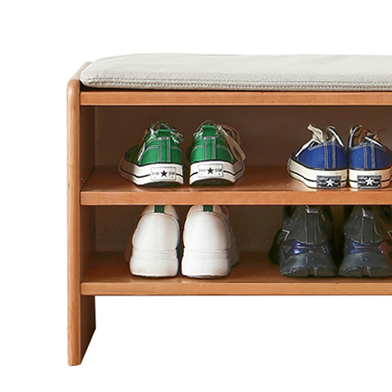 Banc de rangement pour chaussures 35,4 po, Gris / Bois naturel