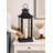 Black Metal Hurricane Lantern With Clear Glass Panels – Hanging Or Tabletop Decorative Lantern For Indoor & Outdoor – For Weddings, Parties, Home Decor, 20" Tall & 7.75" Square