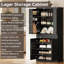 Armoire de cuisine avec support de rangement coulissant et 6 tablettes suspendues-1491640145