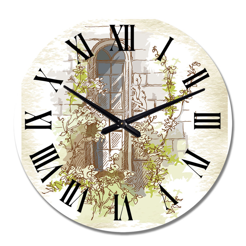 Vintage Old Europe View X - Vintage wall clock, Medium