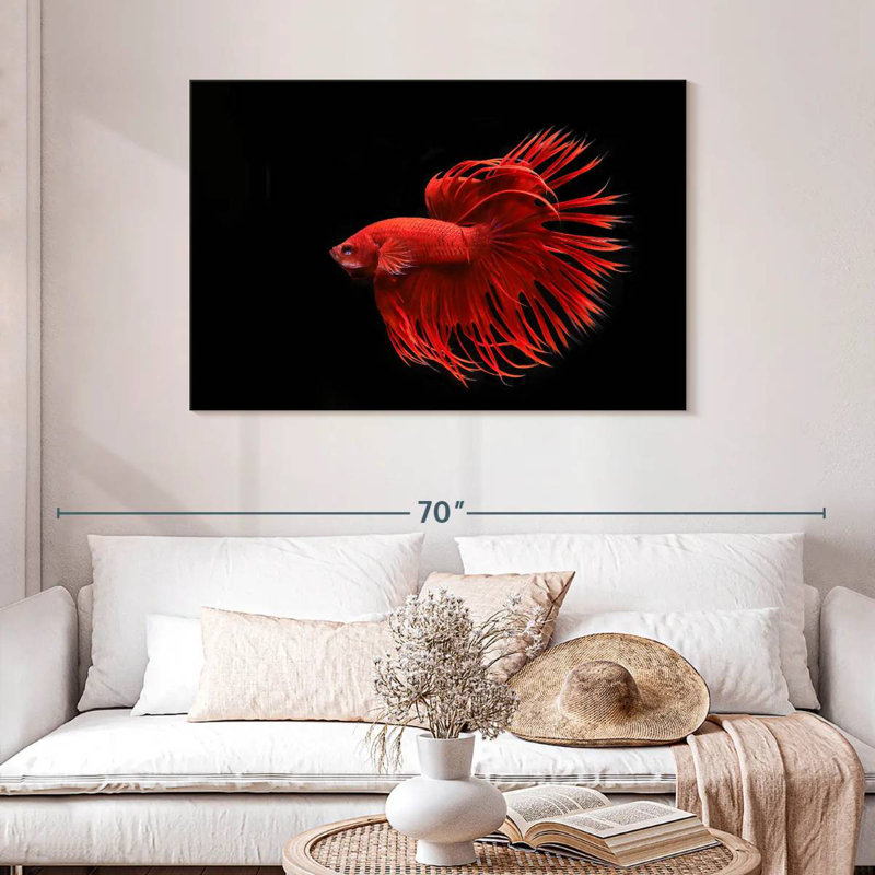 Grandiose Red Betta Fish, 30" H x 45" W