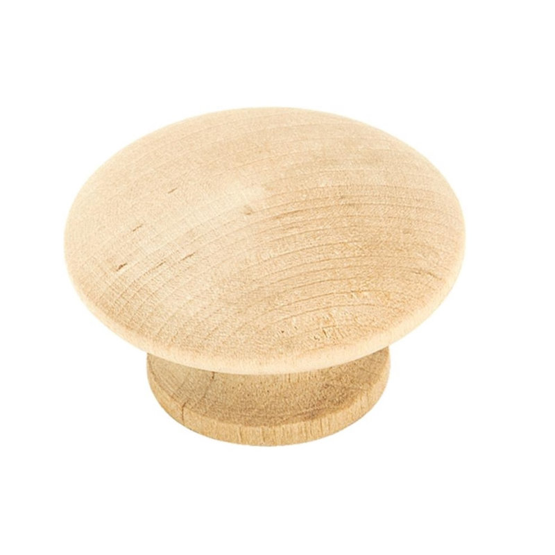 Unfinished Wood Round Cabinet Knob with Mounting Hardware