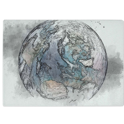 Tempered Glass Marble of Planet Planet Earth Chopping Board
