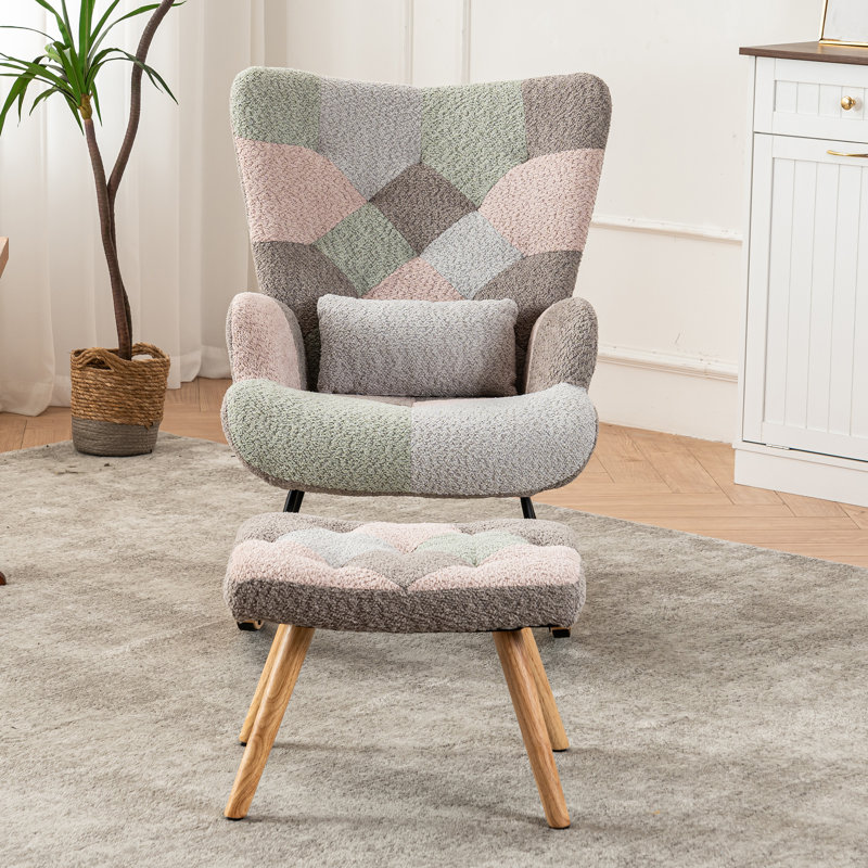 Fabric Rocking Chair, Blue/Brown/Green/Grey