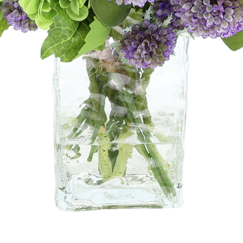Real Touch Hydrangea and Dahlia Arrangement, Purple/Green