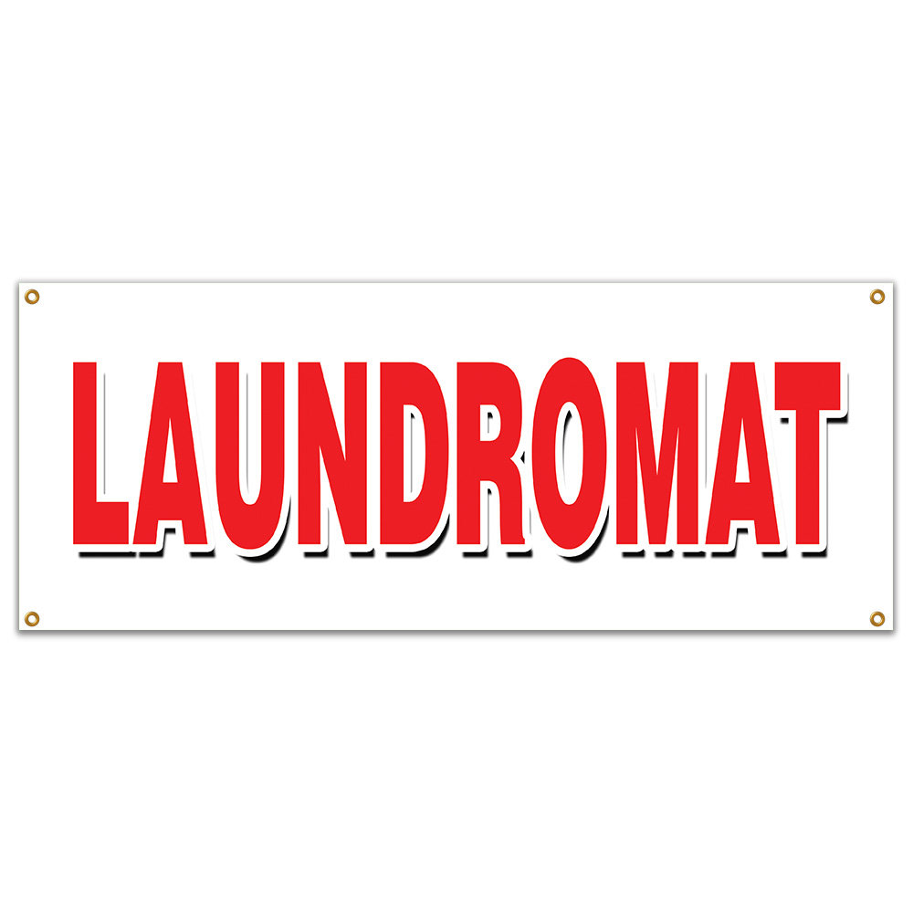 SignMission Laundromat Banner Sign | Wayfair