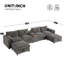 136'' Modular Sectional Sofa with Console, Cup Holder, USB Charger, Movable Storage Ottoman, Pull-line&Tufted Design, U-Shaped Oversized Chenille Sofa for Living Room&Apartment,2 Colors-129047444