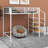 Twin Size Metal Loft Bed With Upper Grid Storage Shelf & Lateral Storage Ladder-150052865