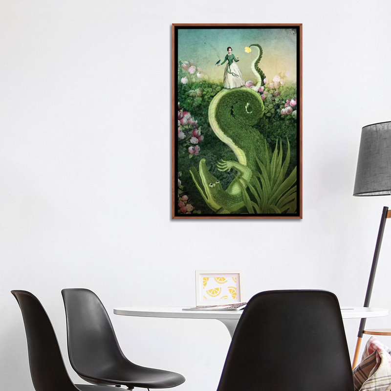 «The Fool» par Catrin Welz-Stein - reproduction, H 40 po x l 26 po x P 1,5 po, Toile avec cadre en bois brun classique