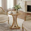 Table d'appoint ronde en bois - Table de bout élégante à base courbée pour le salon, la chambre à coucher ou le patio