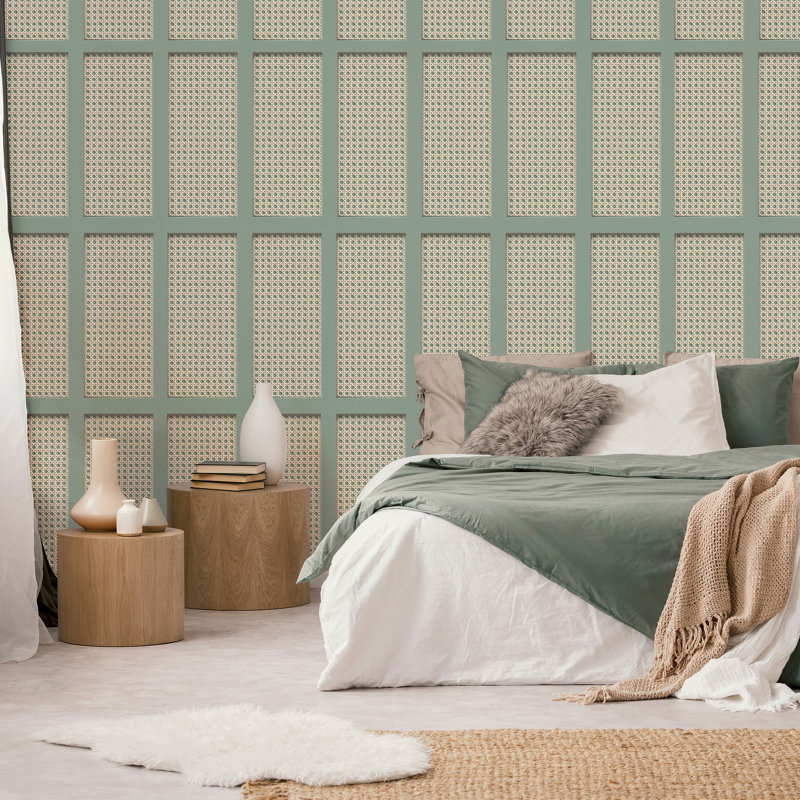 Cane Panel Wallpaper, Sage
