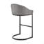 Tabouret de comptoir en métal noir avec similicuir gris-474866193-474866190-474866191