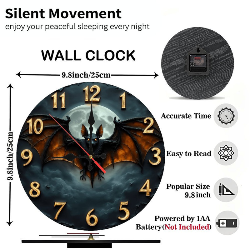 Horloge murale Bat